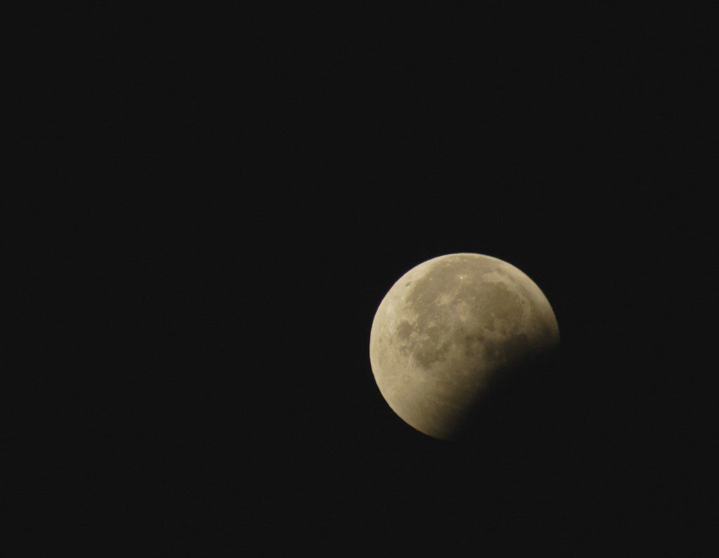 Moon coming out of Eclipse on 8-28-2007. Photo taken from western USA.