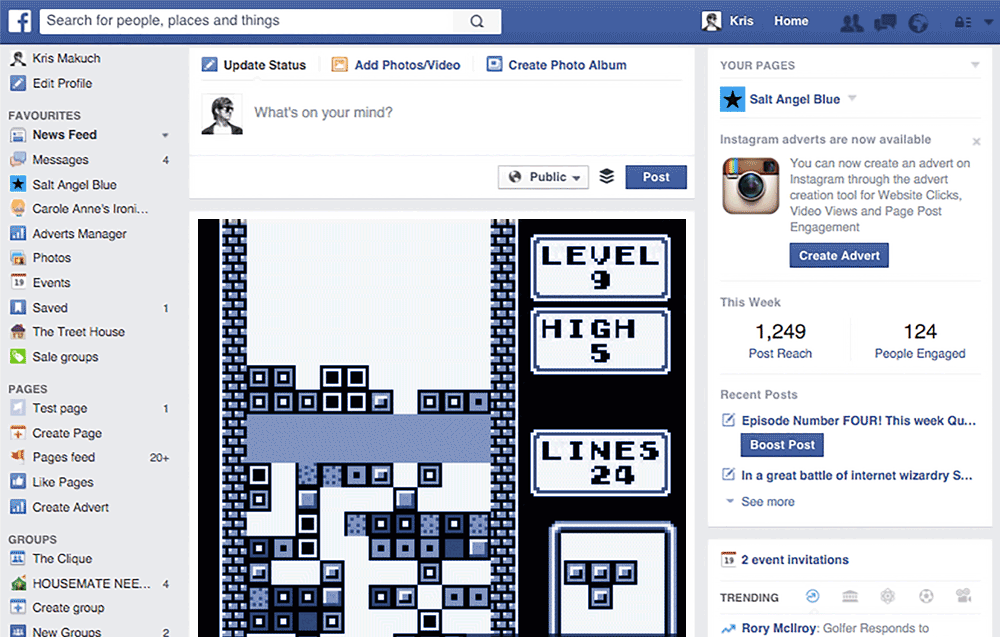 Facebook Tetris
